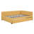 Full Size Upholstered Daybed with Trundle Sofa Bed Frame, No Box Spring, Linen Fabric, Yellow-129160692