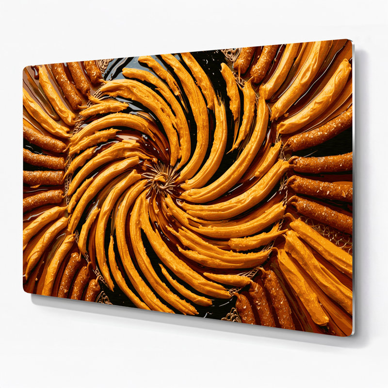 Dessert Jalebi, art mural en métal brun, H 11 po x l 14 po