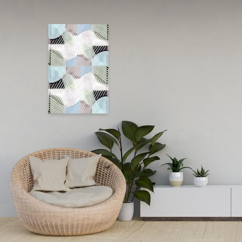 Art contemporain abstrait géométrique audacieux, H 24 po x l 16 po