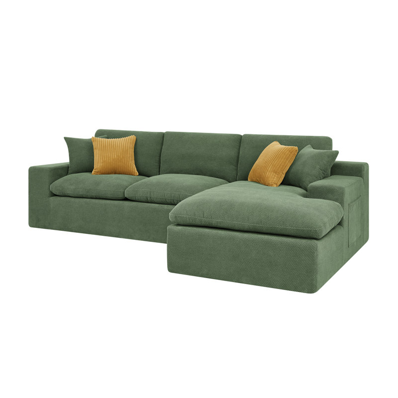 Fogshire Sectional, Right Hand Facing, Dark Green