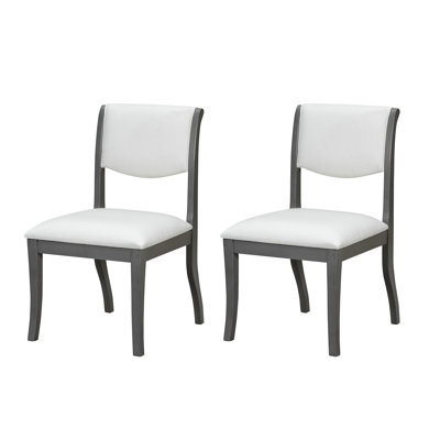 Ensemble de 2 chaises de salle à manger rembourrées avec finition chêne gris
