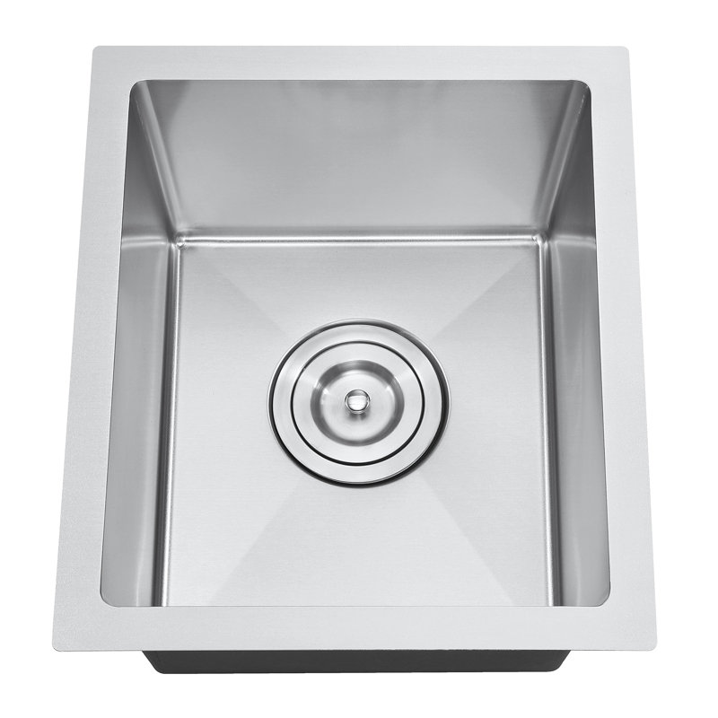 Évier de bar encastrable en acier inoxydable avec crépine L 15 po x l 13 po ATTOP