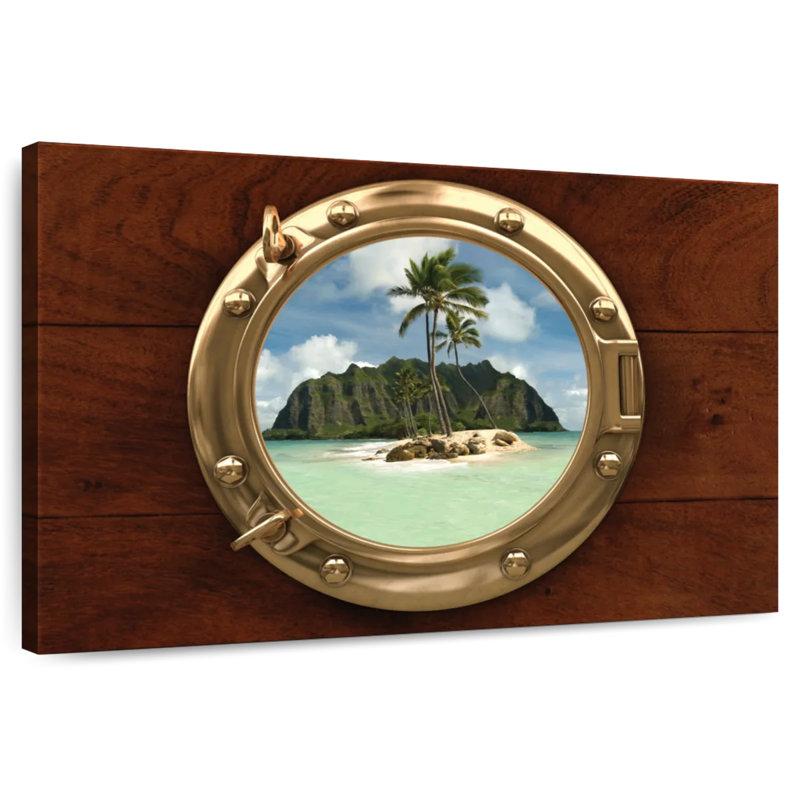 Aletra Sandy Beach Through Porthole, 32" H x 48" W