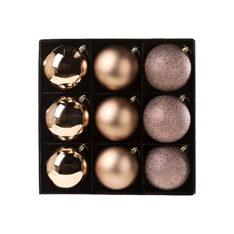 Polystyrene Shatterproof Bauble, 11 cm H x 9.9 cm W x 9.9 cm D, mocha, 9