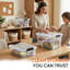 Superio Boîtes de rangement transparentes en plastique de 2,3 litres avec couvercles, empilables, sans BPA, pour la maison, le bureau, la résidence étudiante et la salle de classe, lot de 8-1300137817