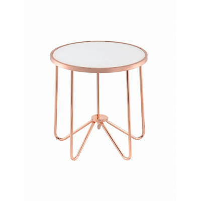 Table ronde, table de bout avec pieds en métal