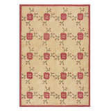 Flatweave Wool Floral Area Rug