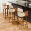 Ensemble de 3 tabourets de bar pivotants à dossier haut 26 po avec repose-pieds-384928482-384928495