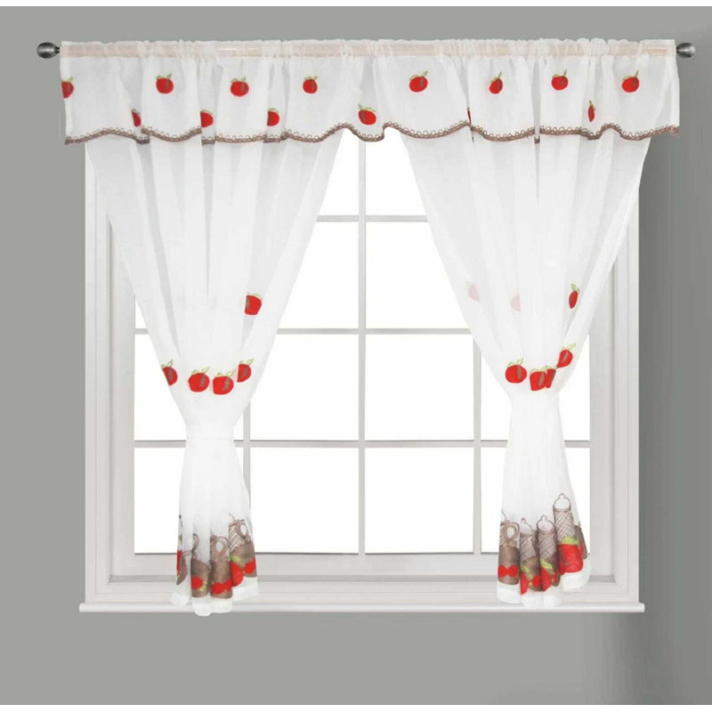Windsor Kitchen Curtain 48, 48cm Width  x 48cm Drop, Red