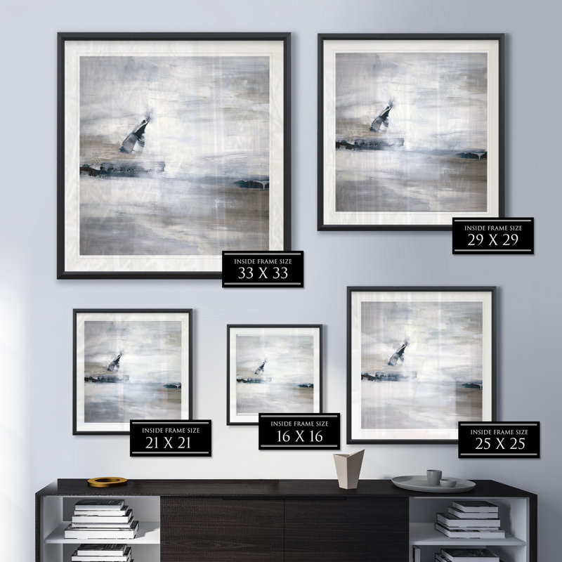 « shifting marés ii », reproduction sur toile, H 26,5 po x l 26,5 po x P 1,5 po, Cadre plastique noir