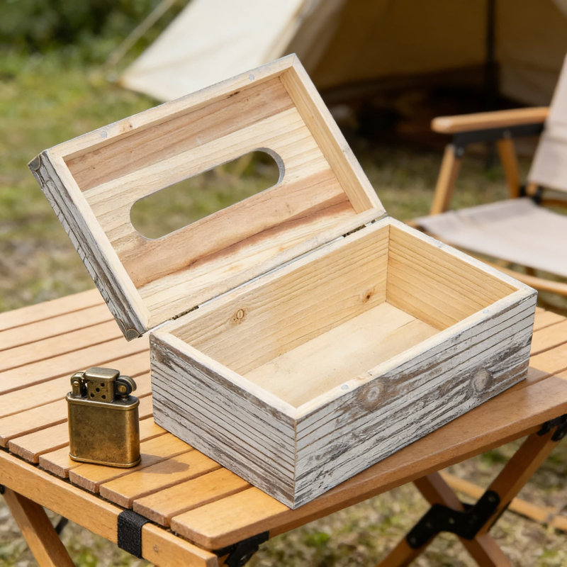 Boîte à mouchoirs Rustic Wooden