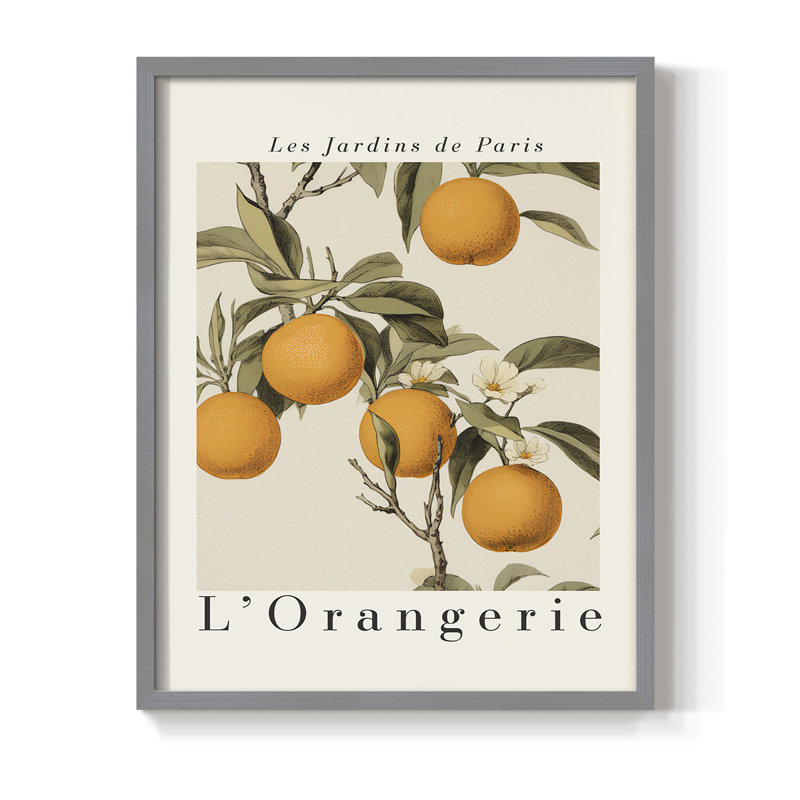 Impression encadrée vintage rétro Floral XXVII - bois massif, Gris, H 11 po x l 9 po