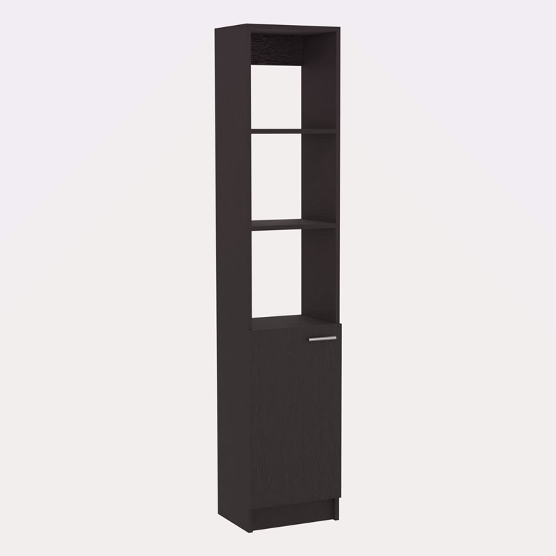 Armoire à linge Emmett, deux tablettes intérieures, Noir