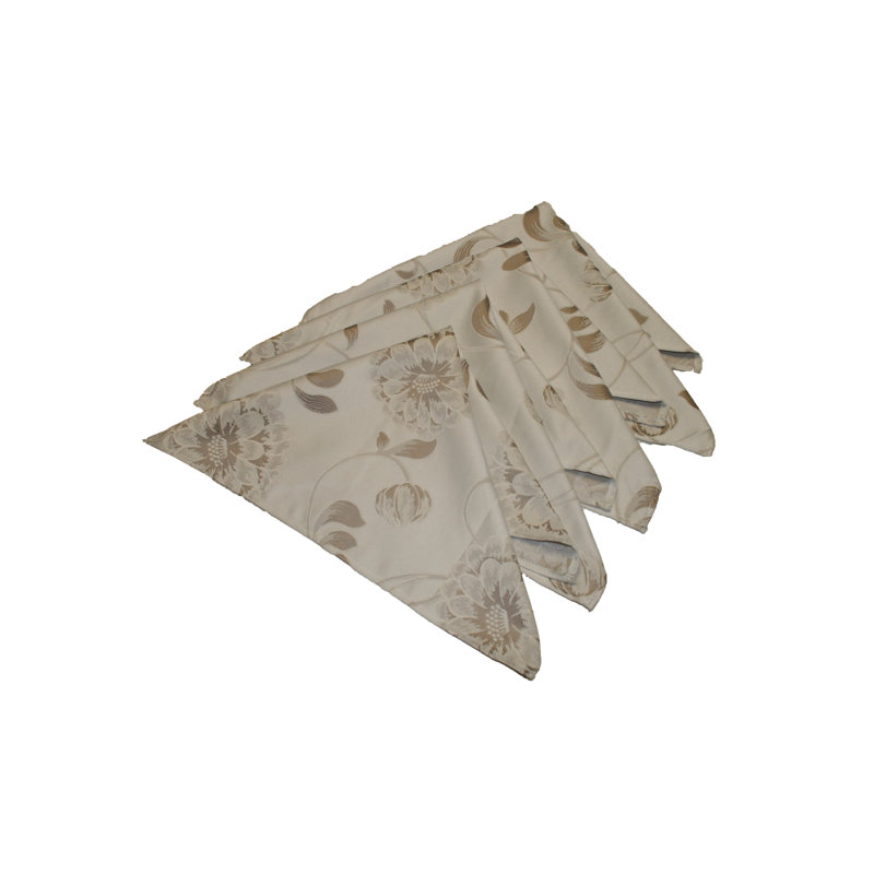 Wooten Polyester Floral Square Napkin, White