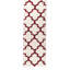 Tapis blanc / rouge à motif géométrique Amridean-22817761