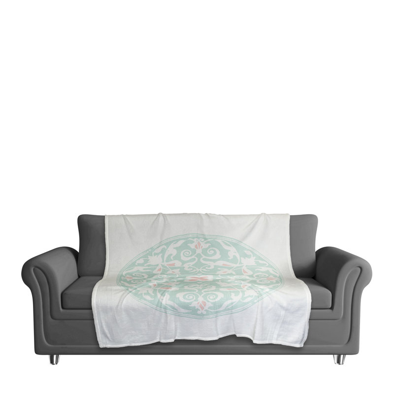 Morrocan Circle Hand Woven Throw Blanket, Teal