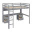 Lit mezzanine multiple fonctionnel avec bureau, station de charge, armoires, tiroirs et plateau de chevet-1091037141