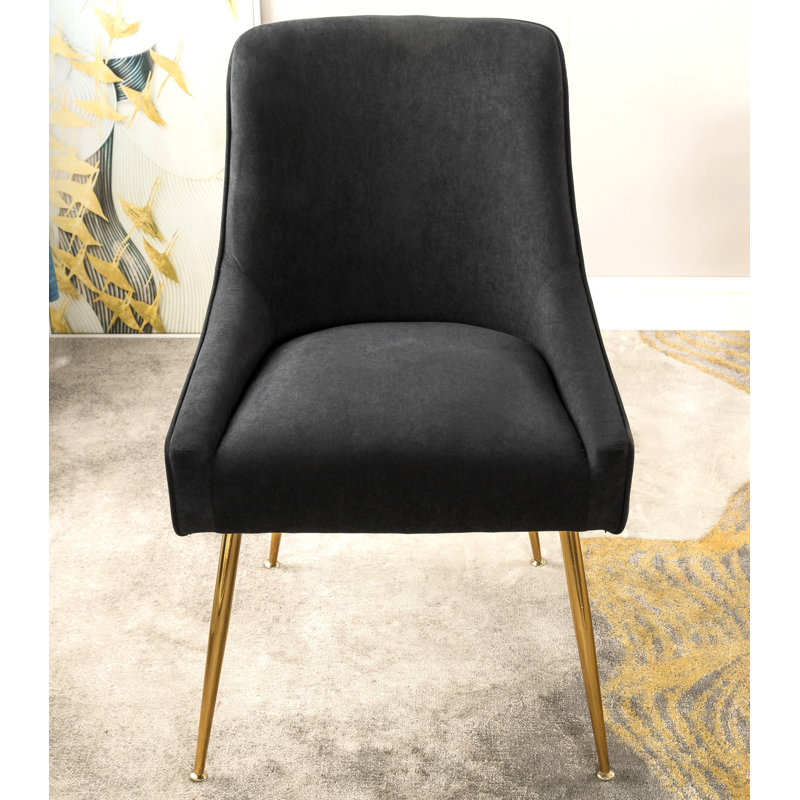 Adiqa Velvet Armchair, Velours noir