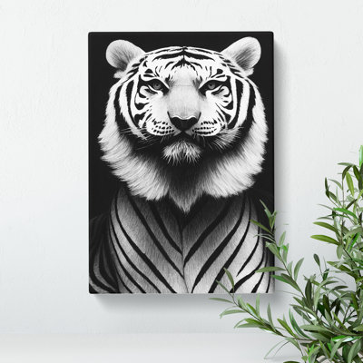 Monochrome Tiger No.2 - Wrapped Canvas