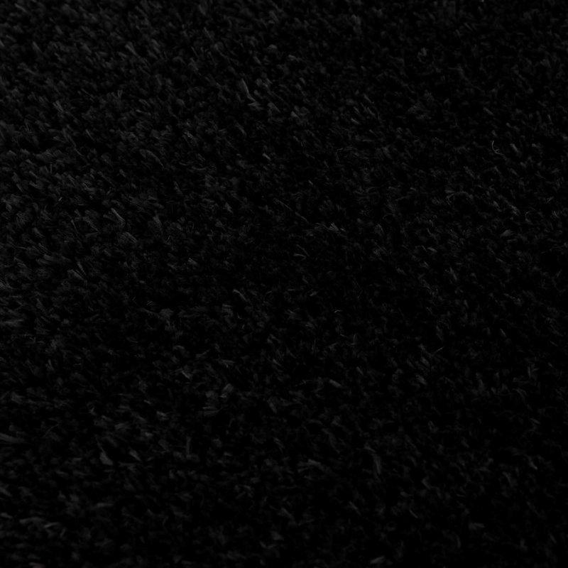 Tapis noir en polyester tissé à la machine Mubaarak, Tapis de couloir 2 pi 7 po x 7 pi 3 po