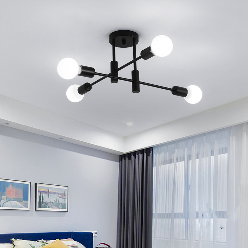 Coblitz 4 - Light Dimmable Sputnik Sphere Chandelier, Black