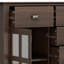 Buffet en bois massif de 54 po de largeur avec portes en verre trempé et 6 tiroirs Artisan-1570132274