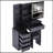 37" Middle Size Left Bedside Cabinet Vanity Table + Cushioned Stool Dresser Set, 2 AC+2 USB Socket, Hair Dryer Stand, Large Touch Control LED Sliding Mirror, 3-Color Switch, EPA, GCC, UL Certificate-777904890