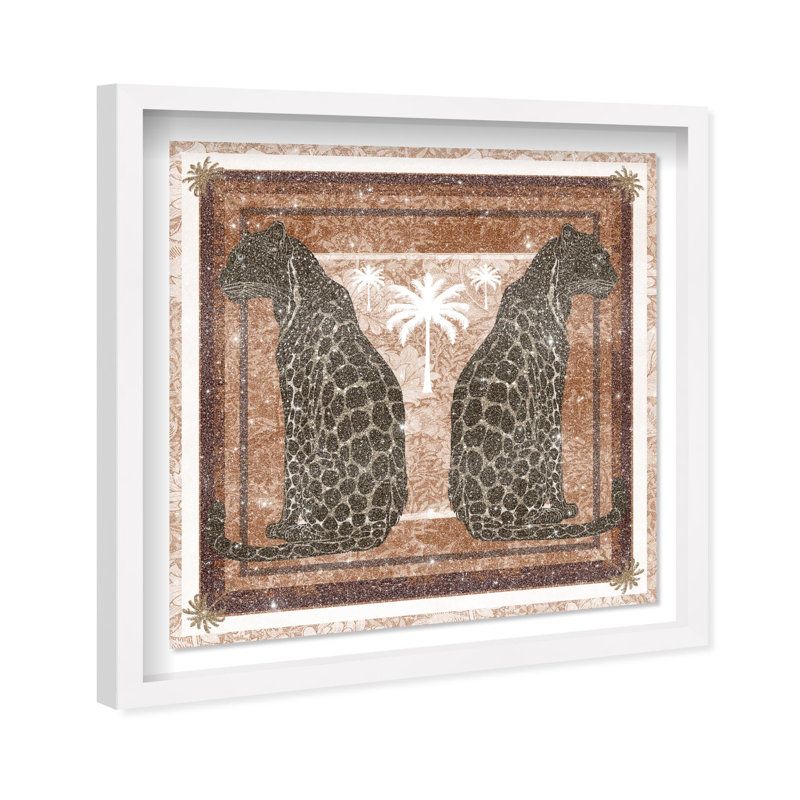 Casablanca Leopardo Print Glam Jungle by Oliver Gal, Black Frame, 12 x 12, 13.5" H x 13.5" W, White
