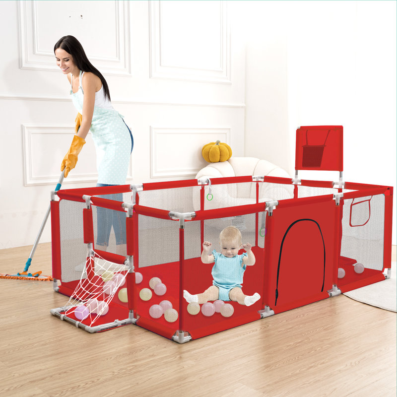 Grande barrière de sécurité pour bébé, Rouge