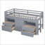 Lit mezzanine simple avec 4 tiroirs Pinewood - gris, sans sommier-992297255