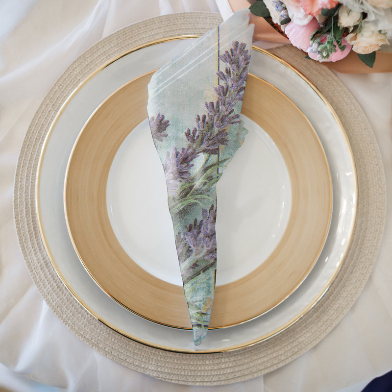 Paquet de 20 serviettes de table lavande 3 plis sur planche - ensemble de 6