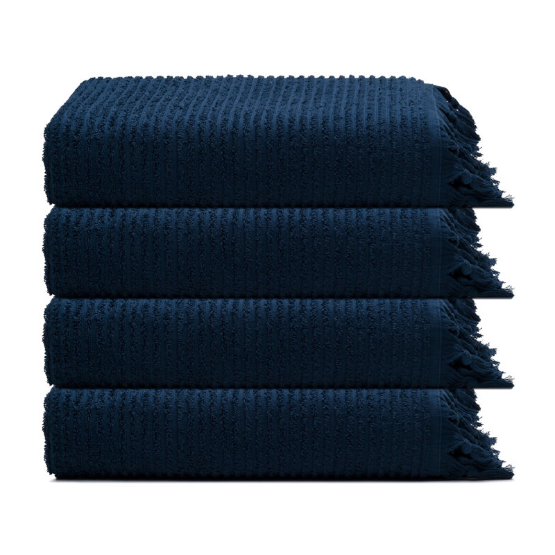 Ensemble de serviettes essuie-mains en coton turc, Marine