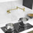 23" Brass Pot Filler Faucet Brushed Gold, Wall Mount Over Stove Water Faucet, Antique 2 Handles Folding Stretchable Pot Filler-116830682
