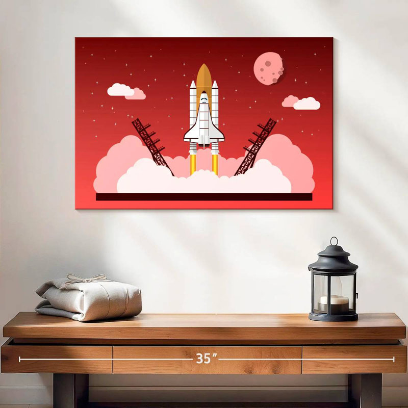 Space Shuttle Mission Launch, 16" H x 24" W
