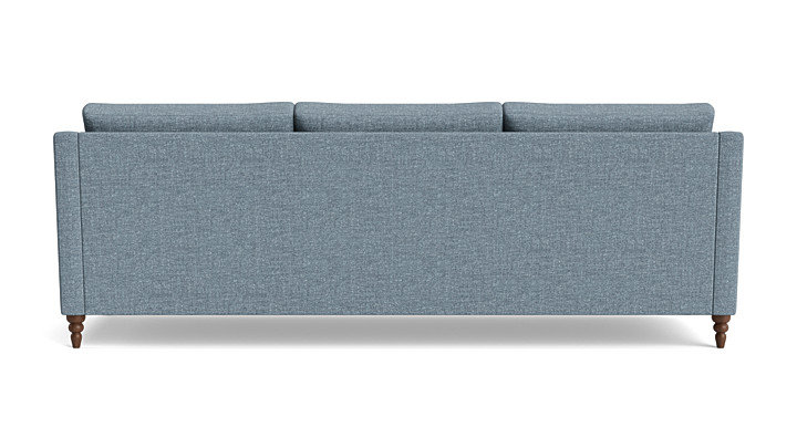Vera Sofa (95"), Walnut Finish (Turned), Performance Weave - Aubergine