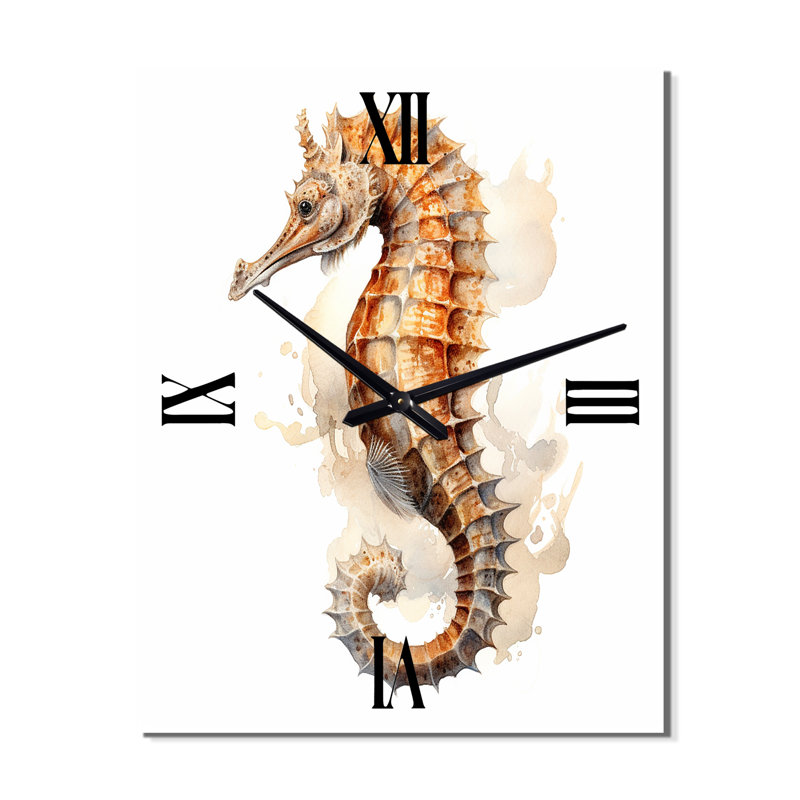Horloge murale Coral Sea Horse II - Animaux, Très grand