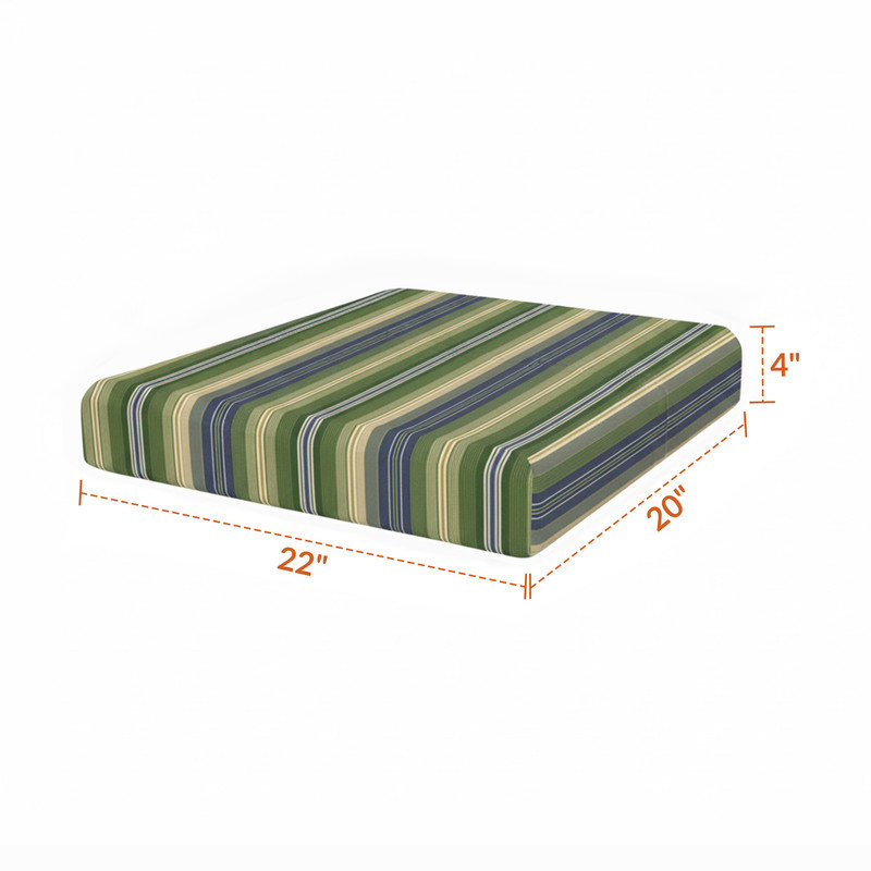 Coussin de remplacement pour repose-pieds d'extérieur Sunbrella, Calista Delft rayé
