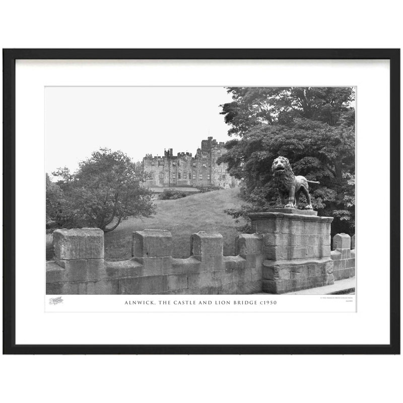 Alnwick, The Castle And Lion Bridge C1950 - Single Picture Frame Print, 60cm H x 80cm W x 2.3cm D