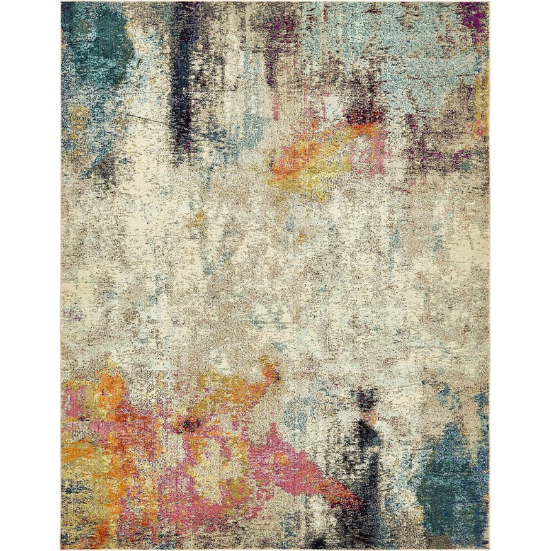 Keimar Washable Abstract Indoor Rug, Rectangle 8' x 10'