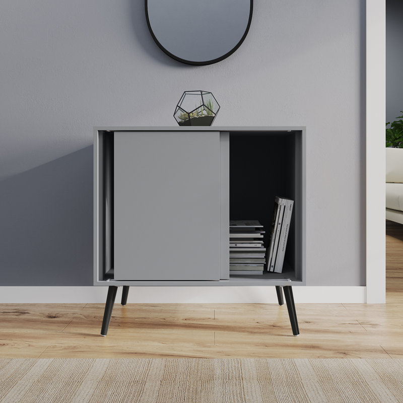 Rectangle Accent Cabinet, Grey/Black