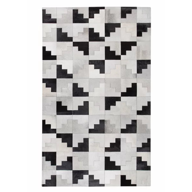 Nina Geometric Leather Hand Woven 160cm X 230cm Area Rug