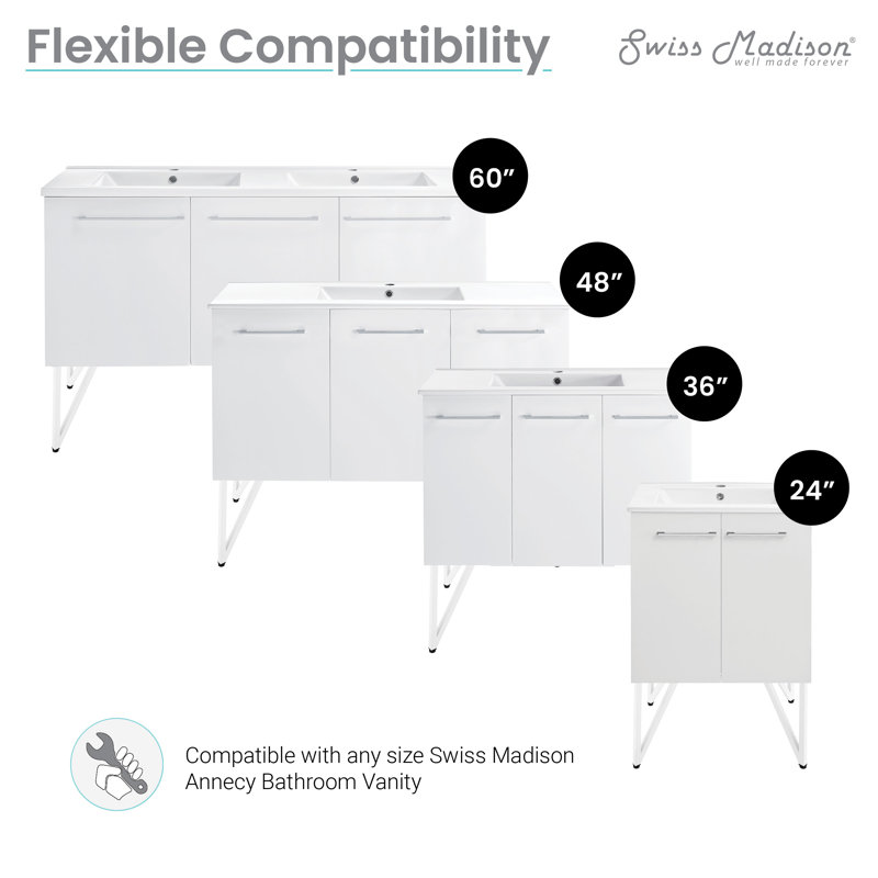Annecy Matte White Modern Vanity Legs Set