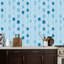 Papier peint adhésif peler et coller en PVC, revêtement mural auto-adhésif amovible avec motifs géométriques abstraits carrés bleus rétro et étincelants, imperméable pour la décoration intérieure - rouleau