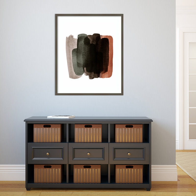 «Warm Abstract I» par Amy Lighthall - impression encadrée, Cadre gris, H 33,25 po x l 28 po