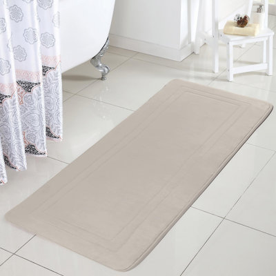 Amadora Hotel Border Memory Foam Bath Runner, 24" x 60"