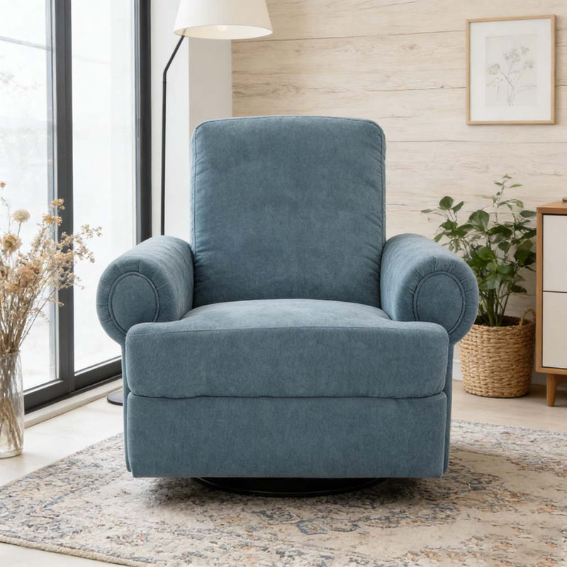 Fauteuil inclinable manuel pivotant, Bleu ciel
