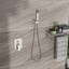 Pomme de douche double au plafond - Nickel brossé 12 pouces avec pluie et système de jet réglable à main pour une expérience sur mesure débit de 1,8 gallon par minute-120883138