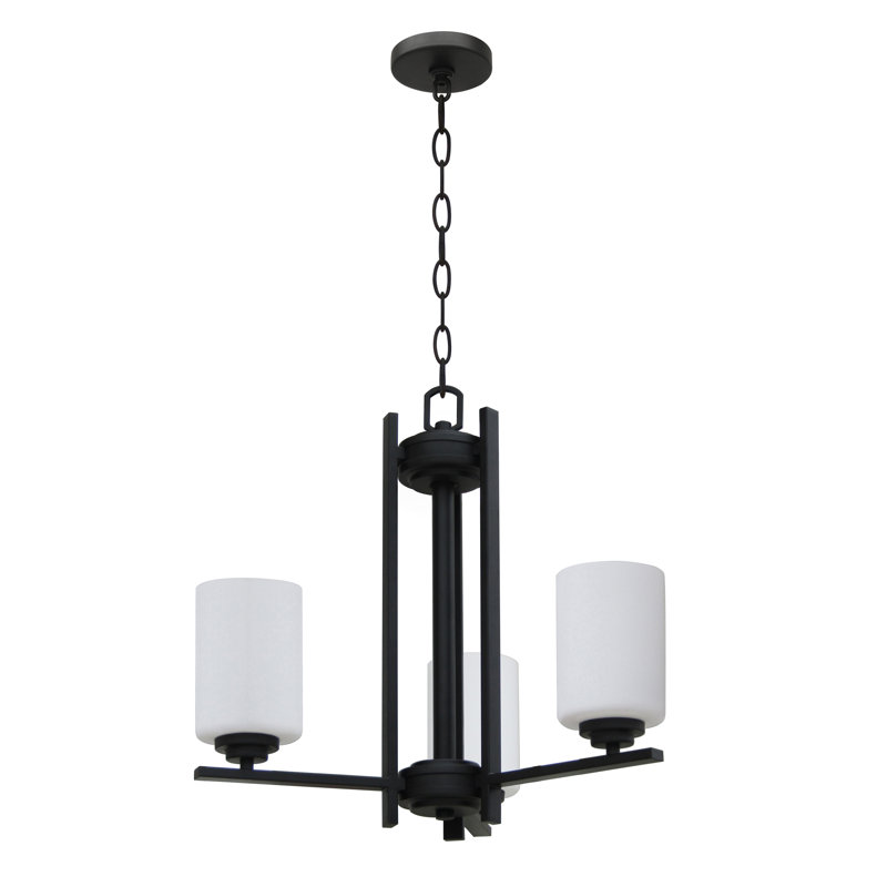 Lustre 3 lumières noir, Noir, Blanc