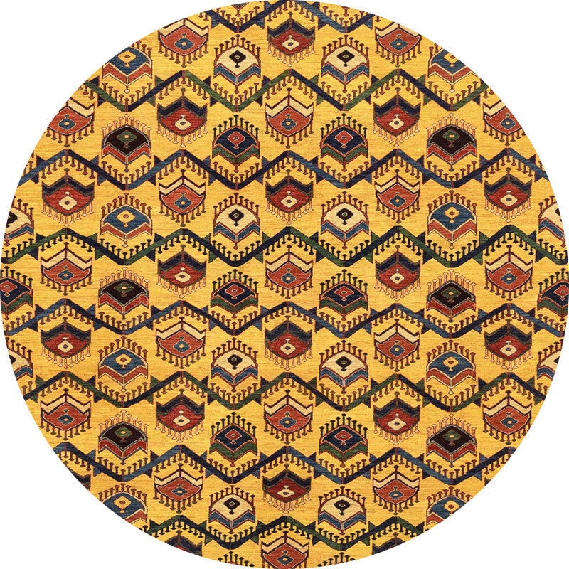 Abstract Indoor Rug, Round 8'