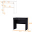 Bureau noir avec tiroir et tablette-178654832